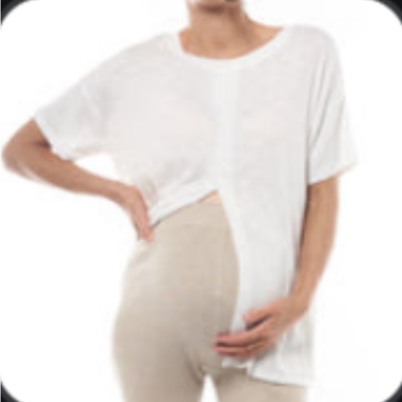 BAE The Label White Tie Front Maternity Top Size Small - Picture 1 of 2